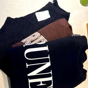 Brunette The Label Big Sister crew sweatshirts, woven pants